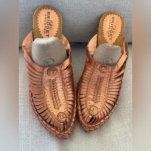 Bridget Shuster Designer Women's "Abba" Metallic Leather Clog Mules Sz 9.5 (NEW)